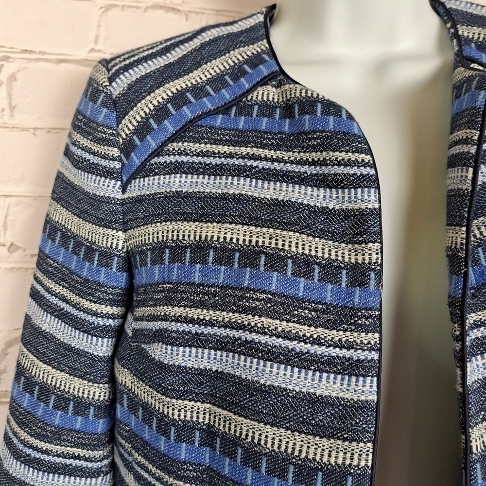 Rw&co Tweed Striped Cropped Blazer - Picture 2 of 12